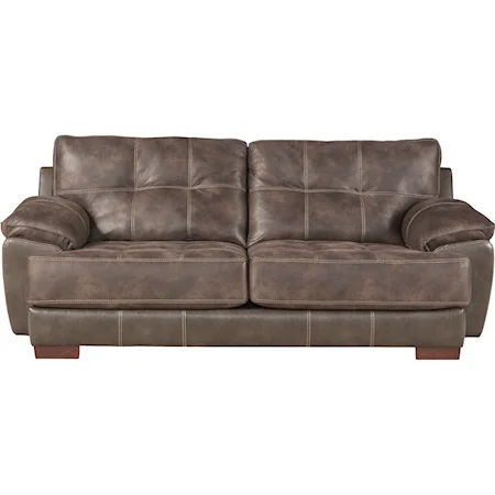 Two Seat Sofa with Exposed Wood Feet